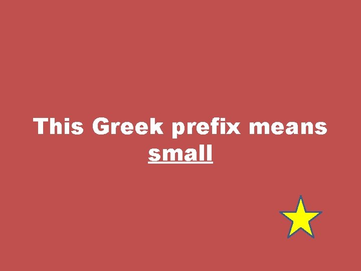 This Greek prefix means small 