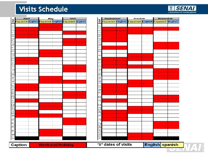 Visits Schedule 