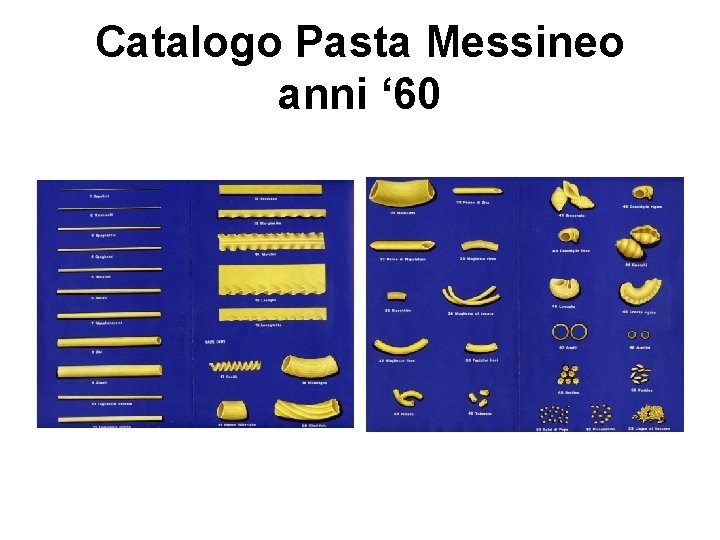 Catalogo Pasta Messineo anni ‘ 60 