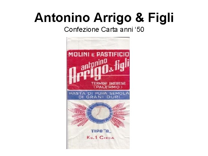 Antonino Arrigo & Figli Confezione Carta anni ‘ 50 