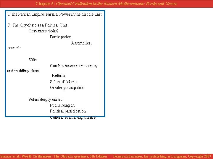 Chapter 5: Classical Civilization in the Eastern Mediterranean: Persia and Greece I. The Persian