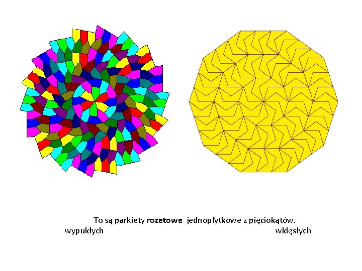 To są parkiety rozetowe jednopłytkowe z pięciokątów. wypukłych wklęsłych 