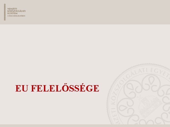 EU FELELŐSSÉGE 