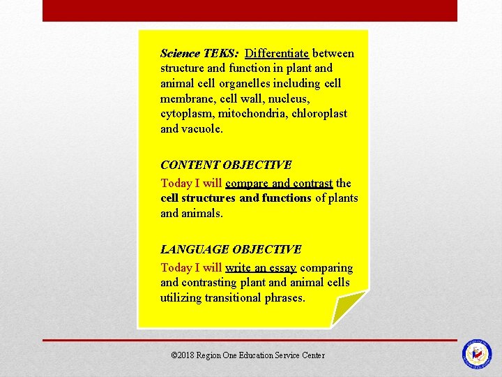 Science TEKS: Differentiate between structure and function in plant and animal cell organelles including Science TEKS: Differentiate between structure and function in plant and animal cell organelles including
