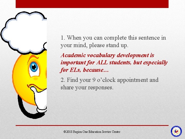 1. When you can complete this sentence in your mind, please stand up. Academic 1. When you can complete this sentence in your mind, please stand up. Academic