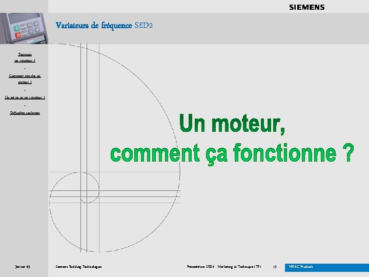 . . . . Variateurs de fréquence SED 2 Pourquoi un variateur ? *