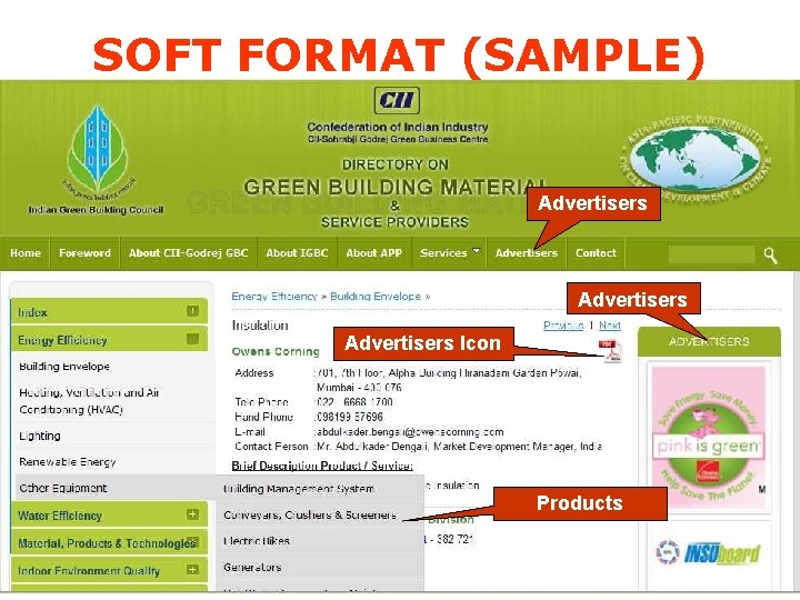 SOFT FORMAT (SAMPLE) Advertisers Icon Products © Confederation of Indian Industry 