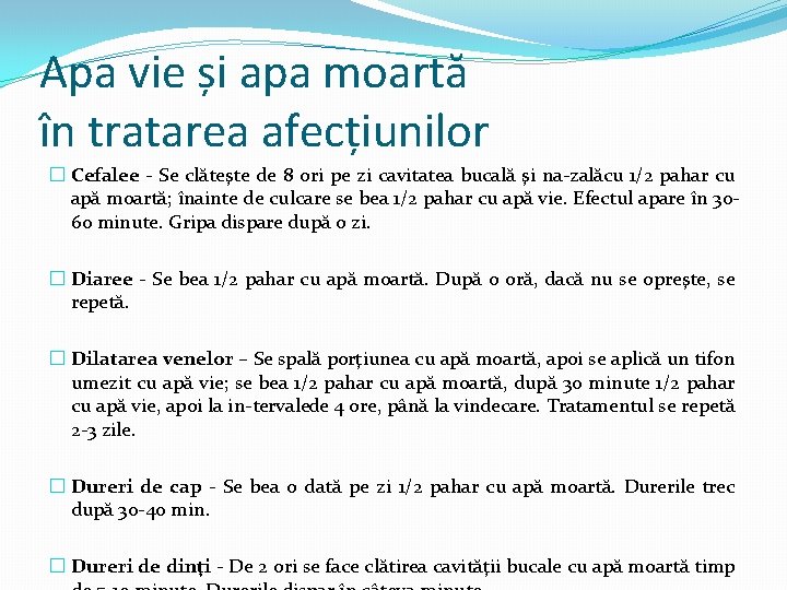 Apa vie și apa moartă în tratarea afecțiunilor � Cefalee Se clăteşte de 8