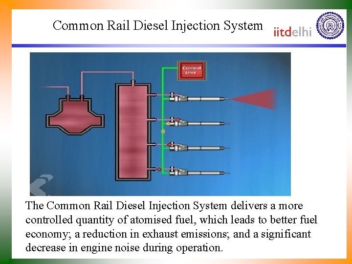 Common Rail Diesel Injection System The Common Rail Diesel Injection System delivers a more