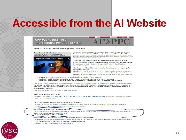 Accessible from the AI Website 22 