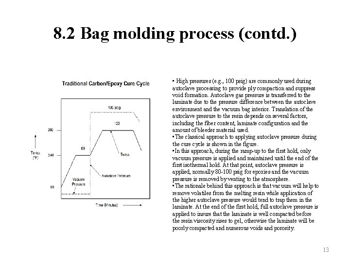8. 2 Bag molding process (contd. ) • High pressures (e. g. , 100