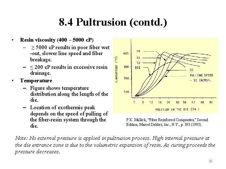 8. 4 Pultrusion (contd. ) • • Resin viscosity (400 – 5000 c. P)