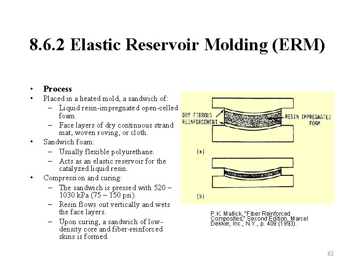 8. 6. 2 Elastic Reservoir Molding (ERM) • Process • Placed in a heated