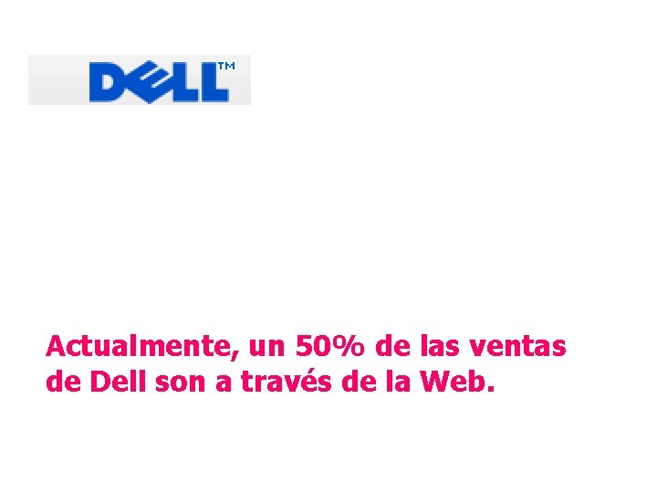 Actualmente, un 50% de las ventas de Dell son a través de la Web.