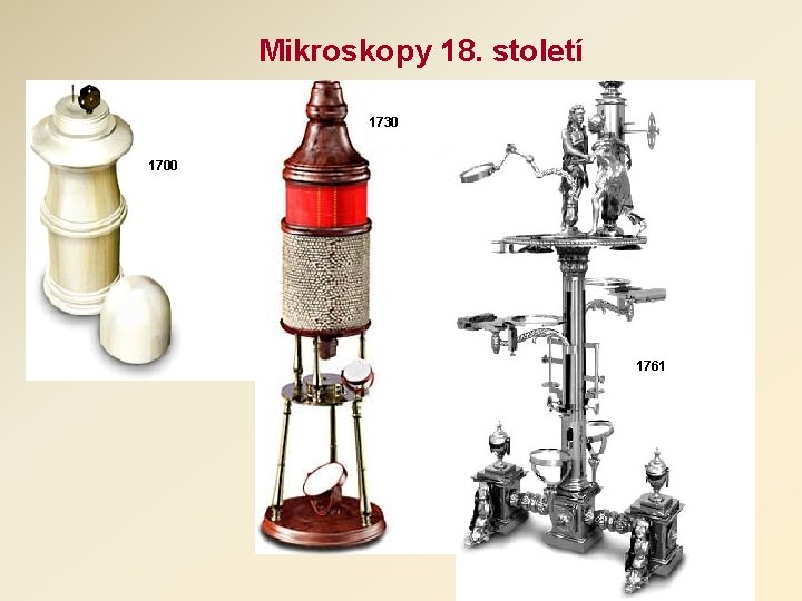Mikroskopy 18. století 1730 1700 1761 