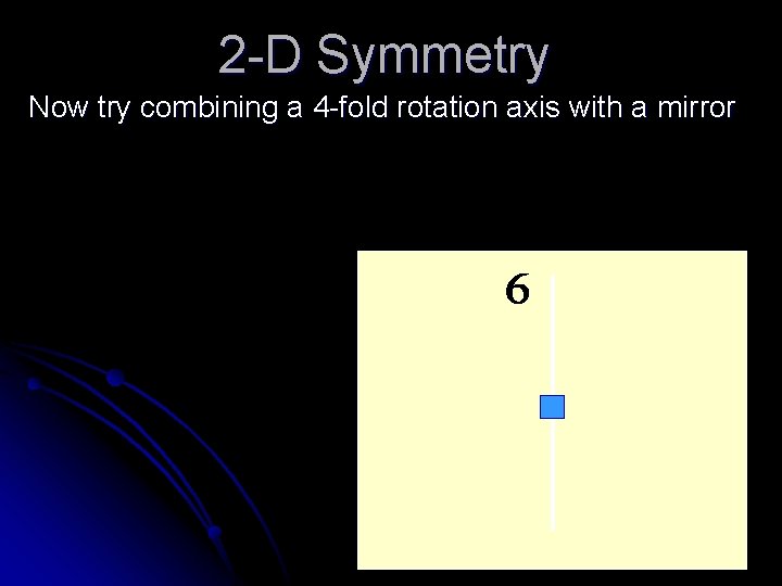 2 -D Symmetry Now try combining a 4 -fold rotation axis with a mirror