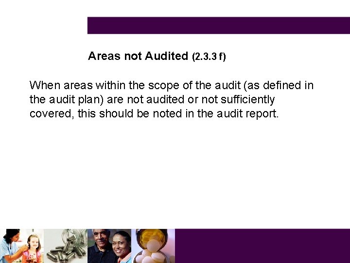 Areas not Audited (2. 3. 3 f) When areas within the scope of the