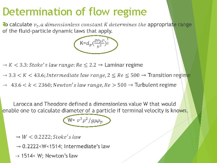 Determination of flow regime 