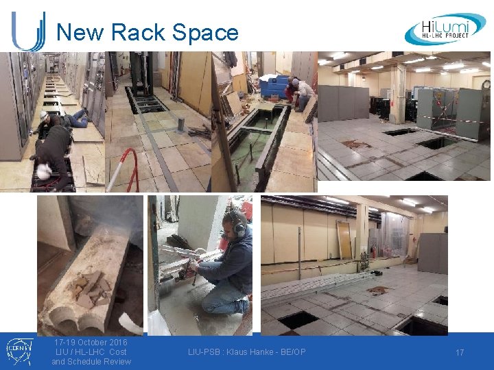 New Rack Space 17 -19 October 2016 LIU / HL-LHC Cost and Schedule Review