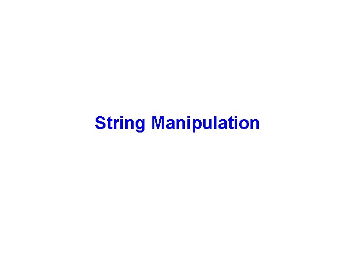 String Manipulation 