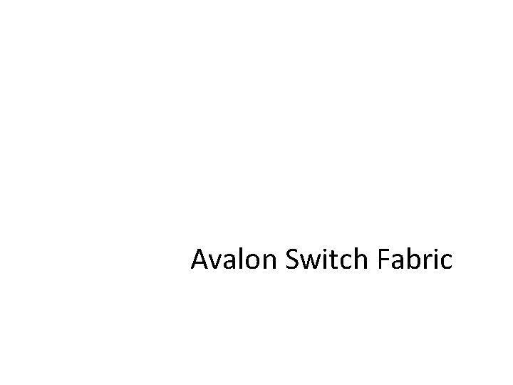 Avalon Switch Fabric 