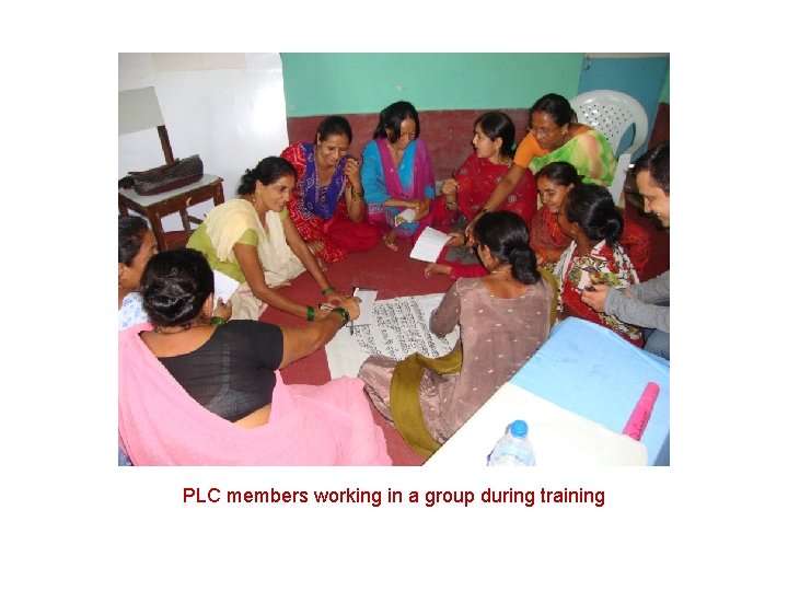 PLC members working in a group during training 