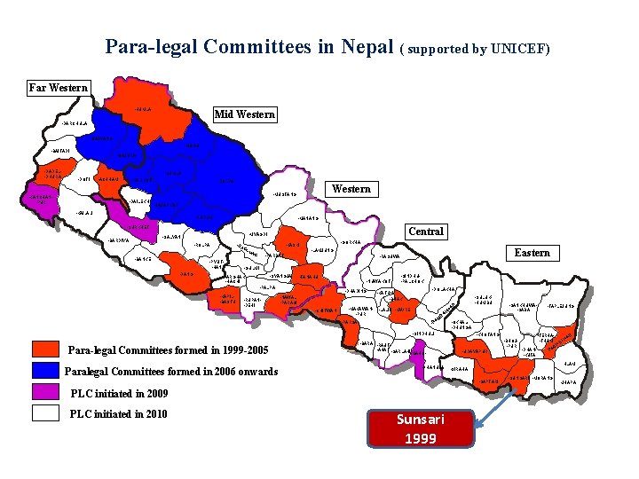Para-legal Committees in Nepal ( supported by UNICEF) Far Western • HUMLA Mid Western