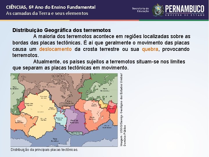 CIÊNCIAS, 6º Ano do Ensino Fundamental As camadas da Terra e seus elementos Imagem