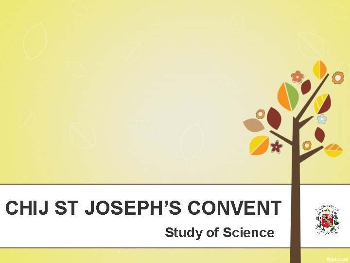 CHIJ ST JOSEPH’S CONVENT Study of Science CHIJ ST JOSEPH’S CONVENT Study of Science