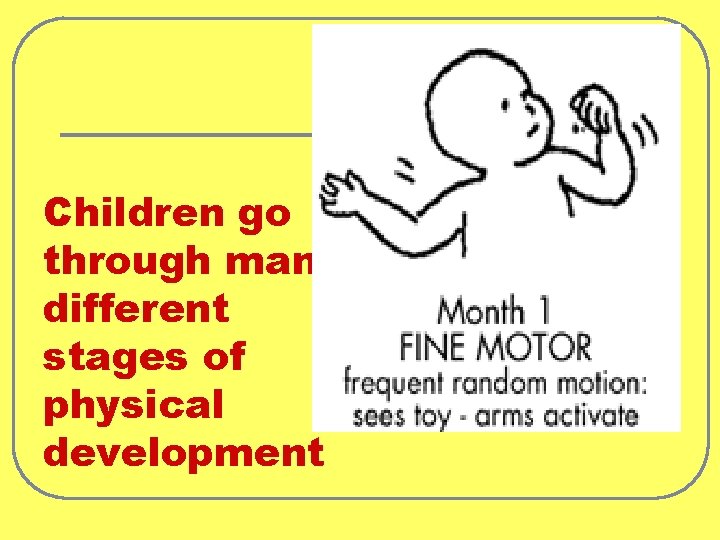 Children go through many different stages of physical development 