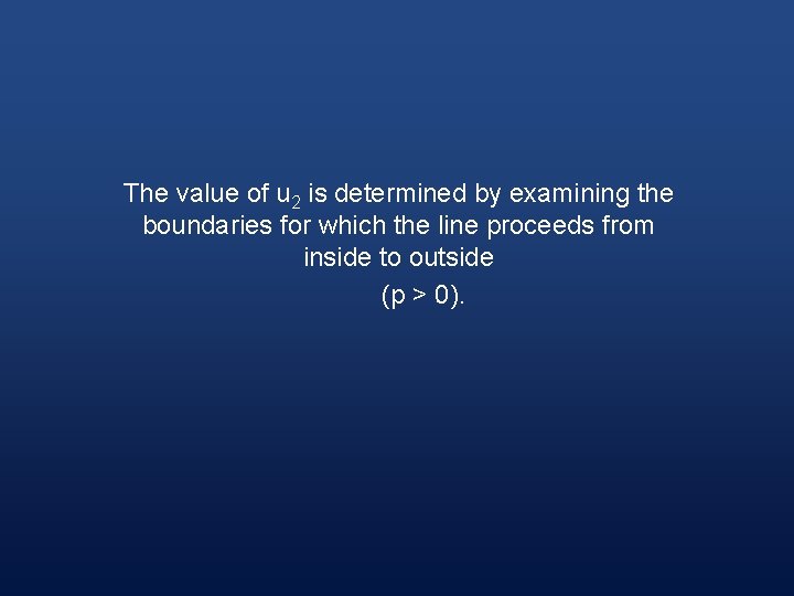 The value of u 2 is determined by examining the boundaries for which the