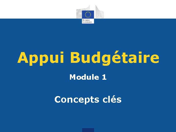 Appui Budgétaire Module 1 Concepts clés 