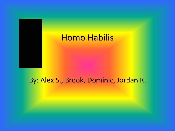 Homo Habilis By: Alex S. , Brook, Dominic, Jordan R. 