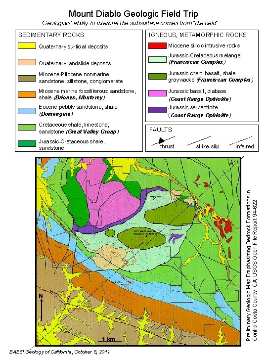 Mount Diablo Geologic Field Trip Geologists’ ability to interpret the subsurface comes from “the