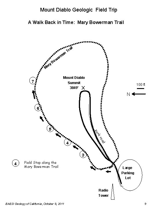 Mount Diablo Geologic Field Trip A Walk Back in Time: Mary Bowerman Trail l