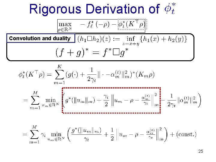 Rigorous Derivation of Convolution and duality 25 