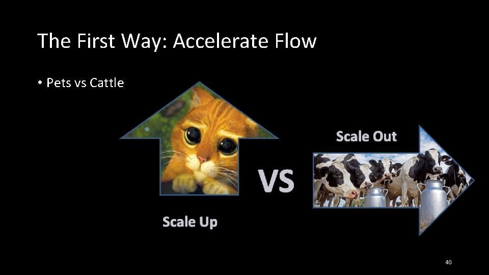 The First Way: Accelerate Flow • Pets vs Cattle 40 