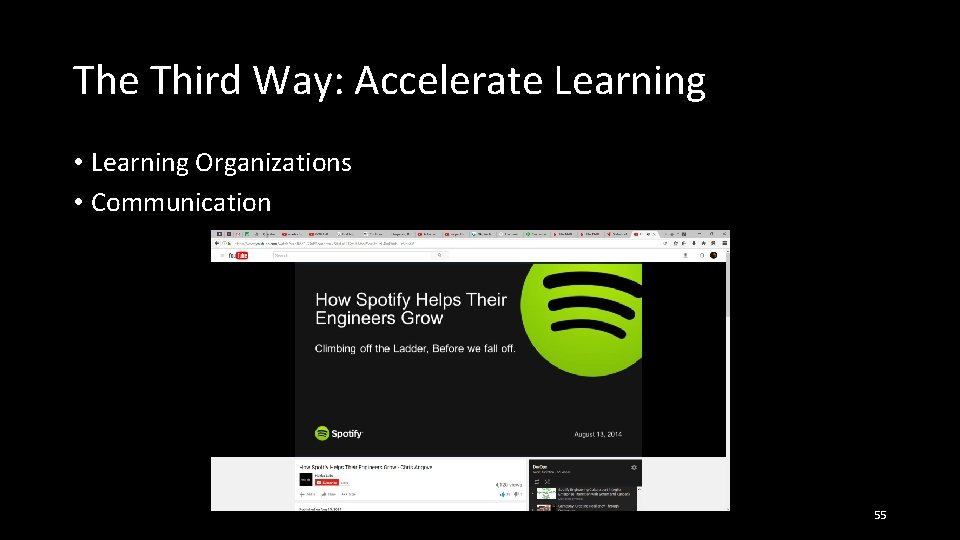 The Third Way: Accelerate Learning • Learning Organizations • Communication 55 