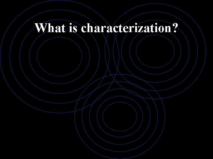 What is characterization? 