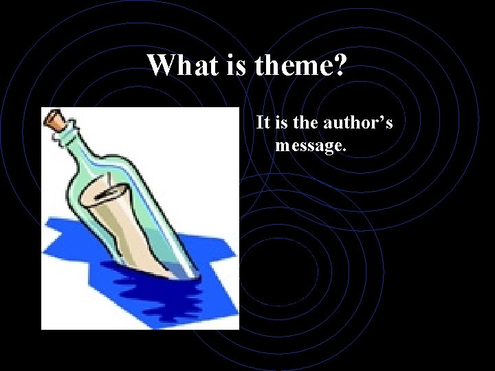 What is theme? It is the author’s message. 