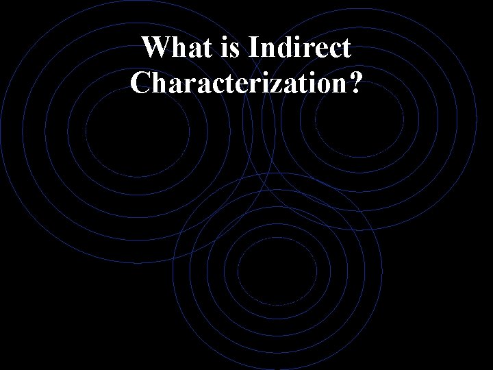 What is Indirect Characterization? 