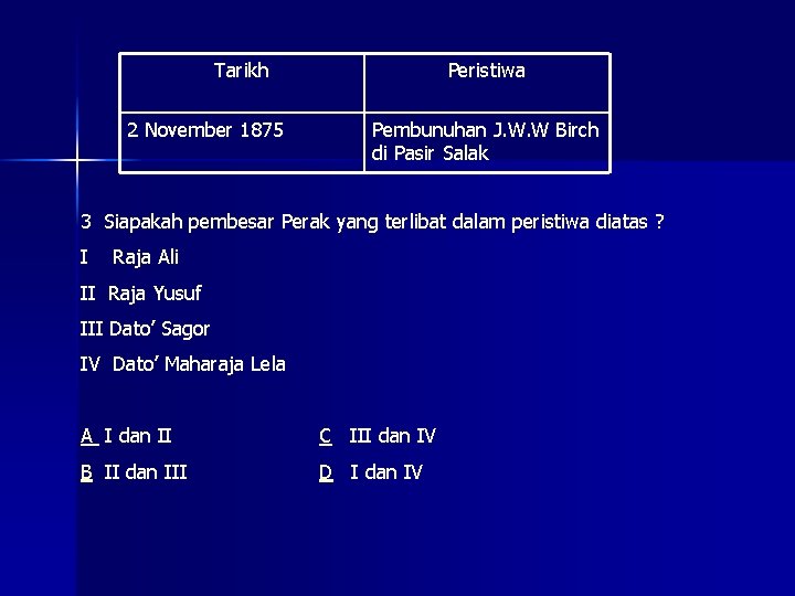 Tarikh 2 November 1875 Peristiwa Pembunuhan J. W. W Birch di Pasir Salak 3