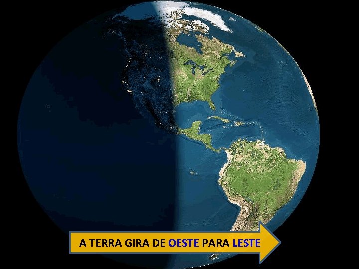 A TERRA GIRA DE OESTE PARA LESTE 