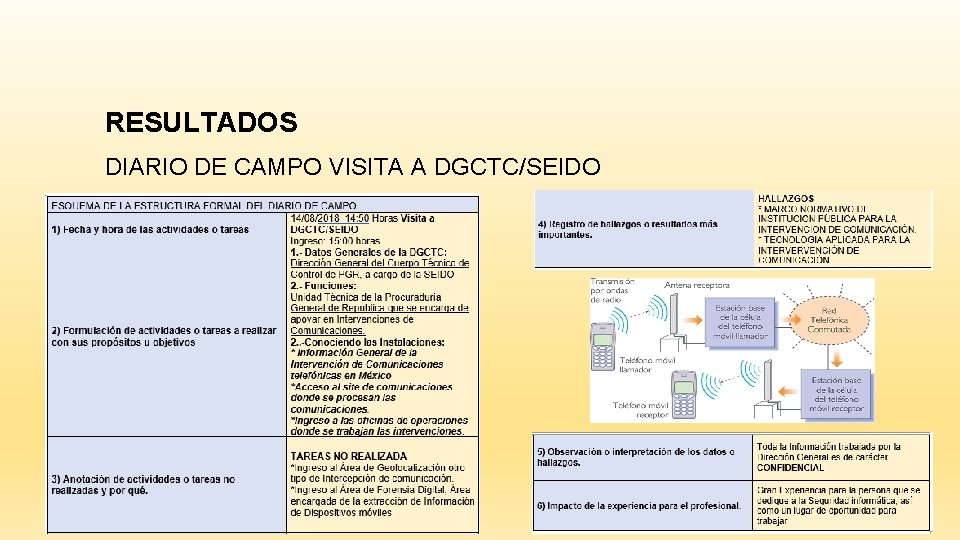 RESULTADOS DIARIO DE CAMPO VISITA A DGCTC/SEIDO 