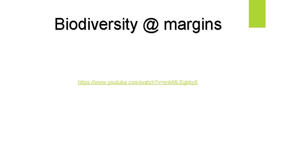 Biodiversity @ margins https: //www. youtube. com/watch? v=snk. MLEgbky 8 Biodiversity @ margins https: //www. youtube. com/watch? v=snk. MLEgbky 8