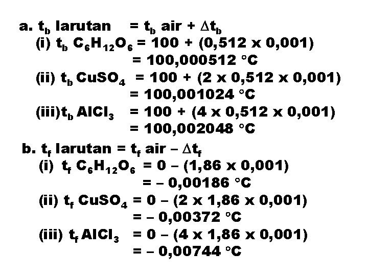 a. tb larutan = tb air + tb (i) tb C 6 H 12