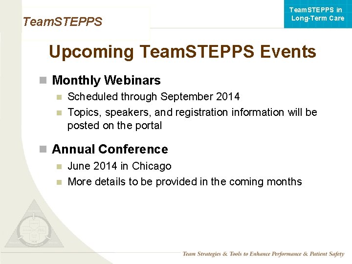 Team. STEPPS in Long-Term Care Team. STEPPS Upcoming Team. STEPPS Events n Monthly Webinars