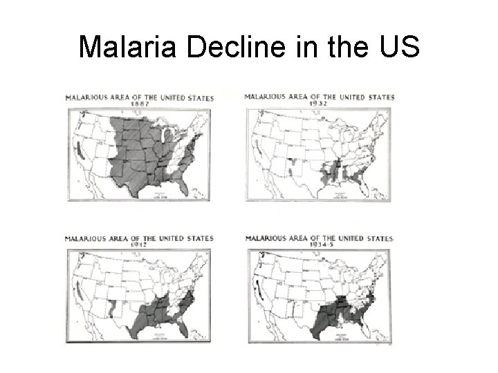 Malaria Decline in the US Malaria Decline in the US