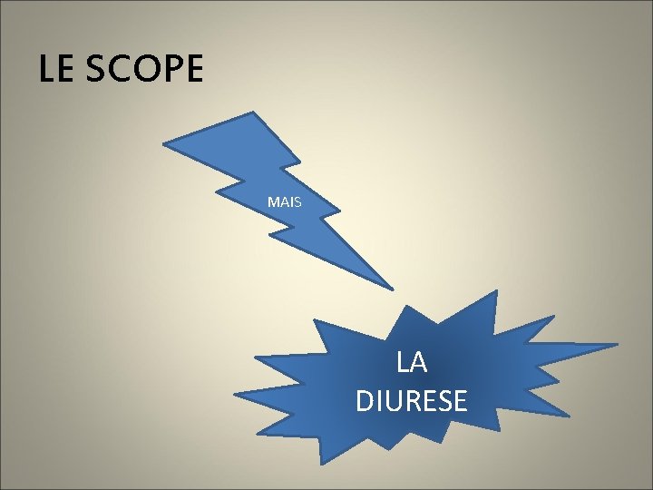 LE SCOPE MAIS LA DIURESE 