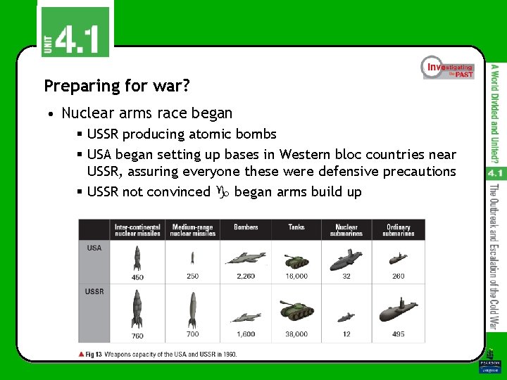 Preparing for war? • Nuclear arms race began § USSR producing atomic bombs § Preparing for war? • Nuclear arms race began § USSR producing atomic bombs §